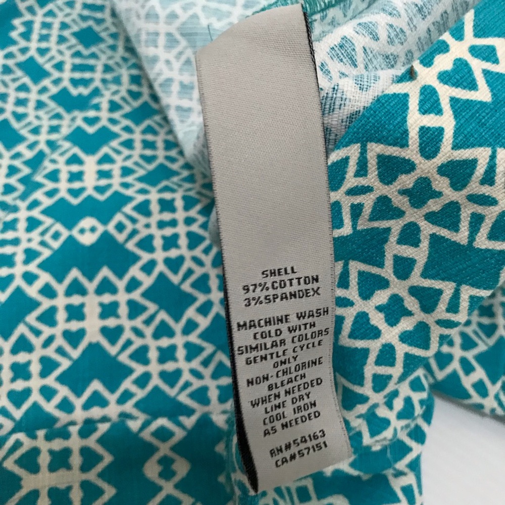 Eliza J. Women's Blue/White Printed Lime Green Trim Shift Zipper Dress Size 8 - Picture 5 of 7